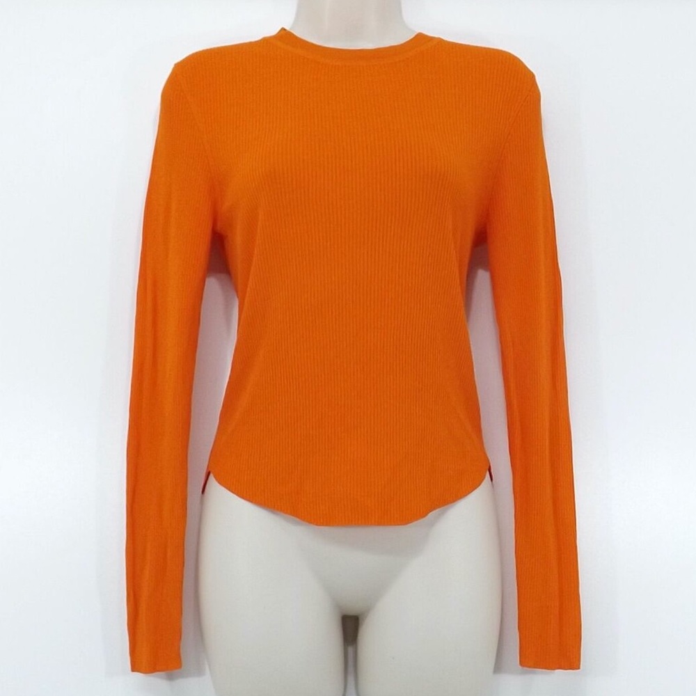 zara orange ribbed long sleeve